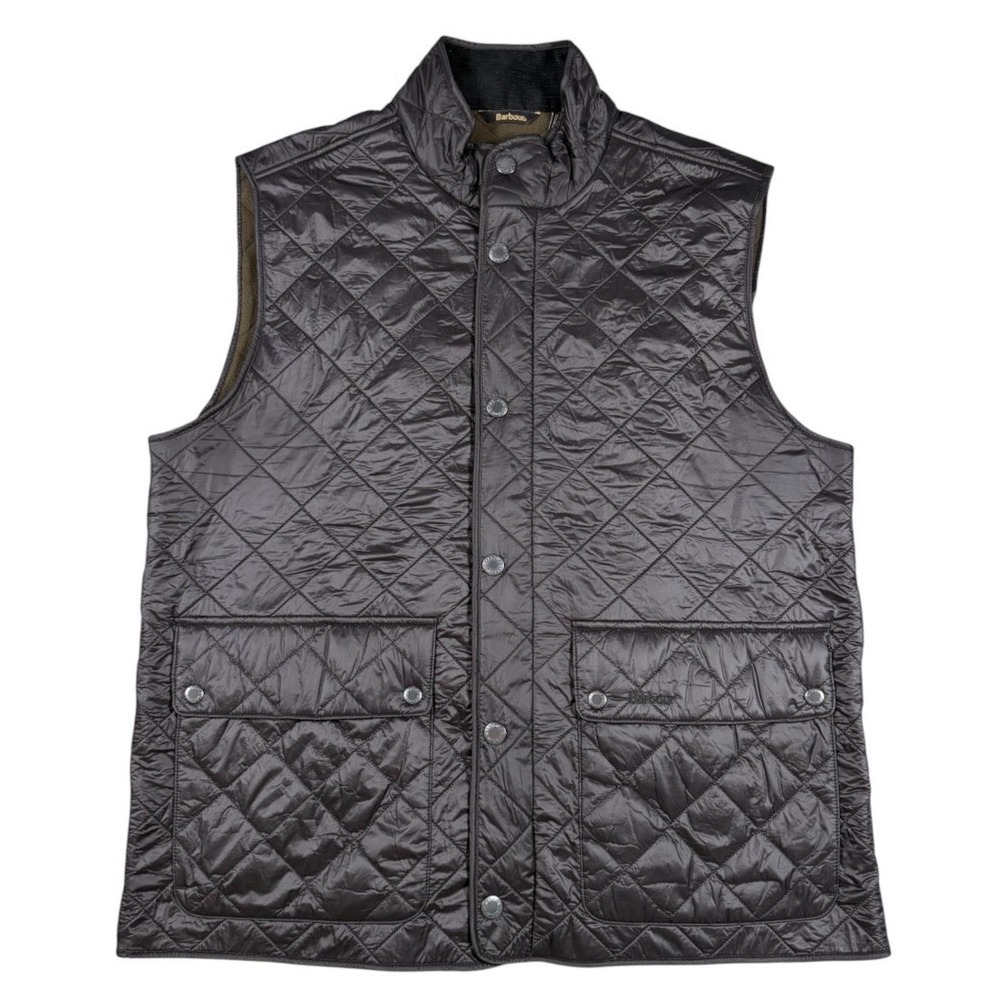 Barbour Rosemount Gilet Vest Mens Black Diamond Quilted Fleece Lined Sz XL